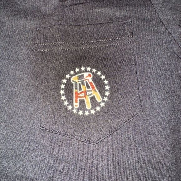 Barstool black short sleeved T-shirt with Maryland Flag pattern logo NWT L - Picture 3 of 6